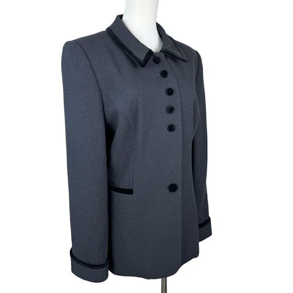 NEW En Advance Grey Black Lined 2 Pocket Blazer Jacket Women's 16 Haut de Gamme - Picture 5 of 10